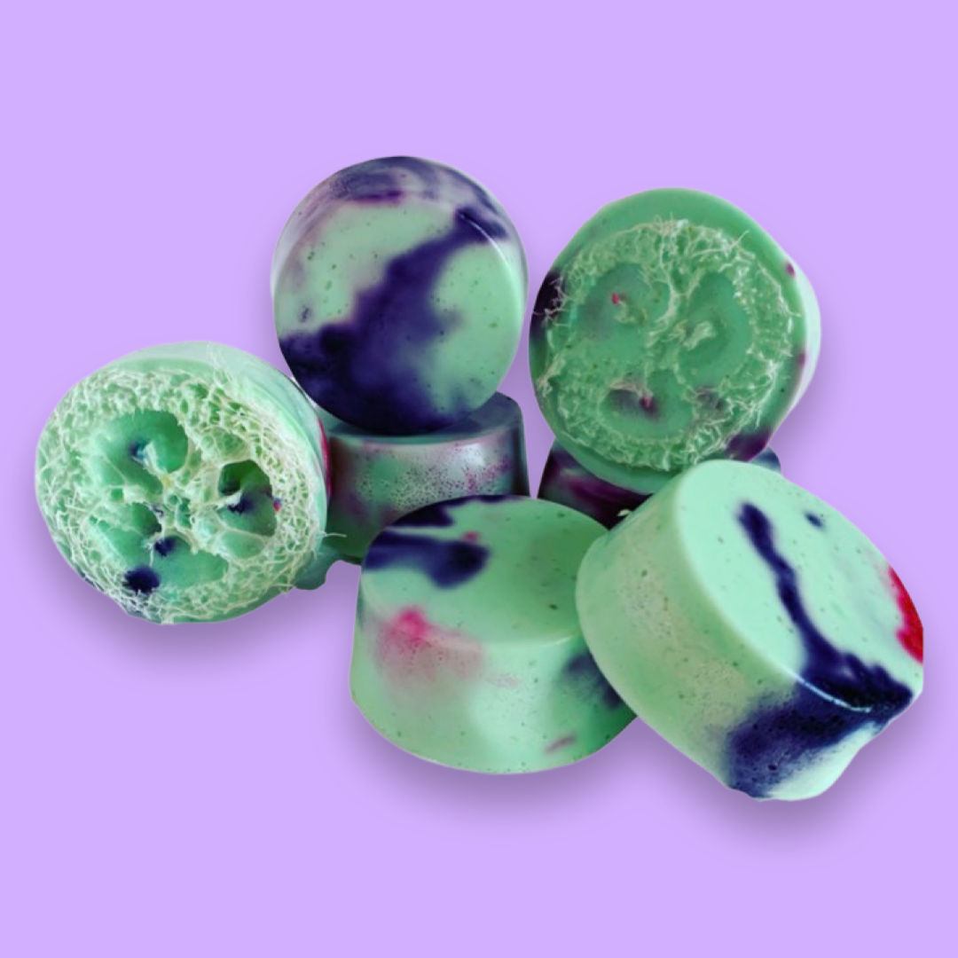 Raspberry Green Tea Loofah Soap Bars