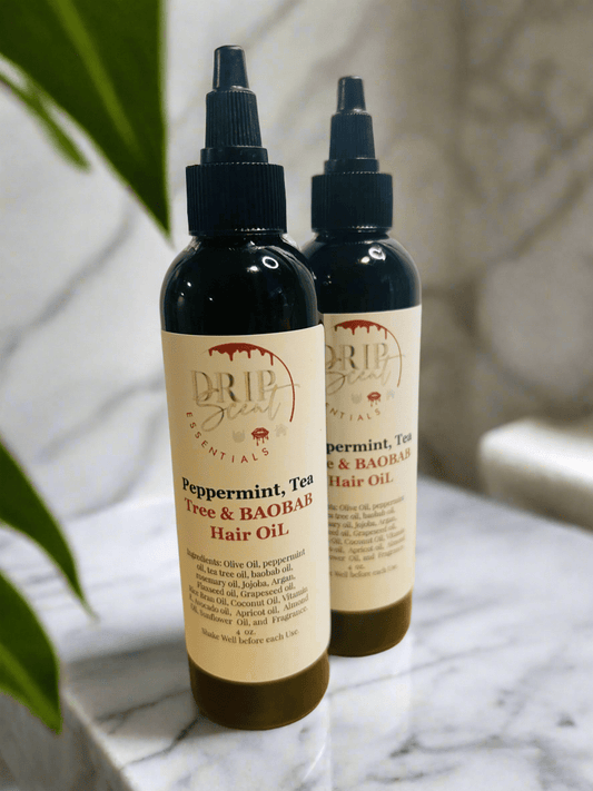 Peppermint Tea Tree Baobab Hair Oil - Drip Scent Essentials