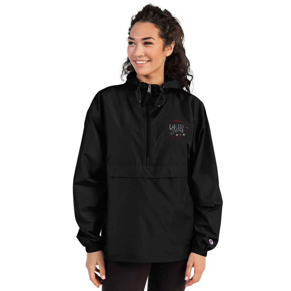 Embroidered Champion Packable Jacket - Drip Scent Essentials